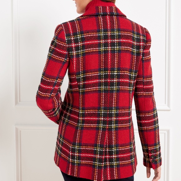 NWT Talbots Snowstorm Holiday Tartan Plaid Wool Jacket Blazer Size 4P 4 Petite - Picture 6 of 6